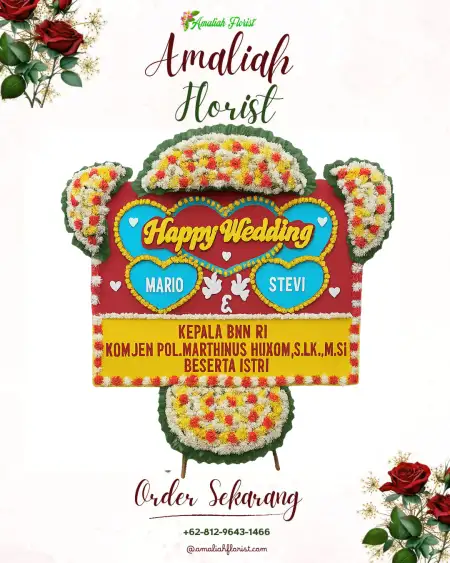 Papan Bunga Pernikahan Bukir